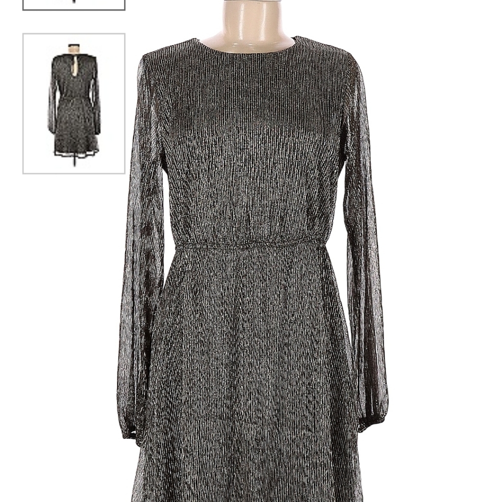 Gilded Gold Silver Metallic Rave Party Glam Cocktail Dress Medium Xhilaration